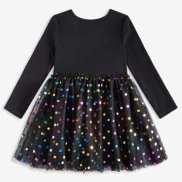 Hanna Andersson Other - Hanna Andersson Black Tulle Confetti Long Sleeve Dress Girls Sz 8 Birthday Party
